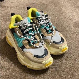 Balenciaga Vibrant Sneakers - Yellow, Teal, Gray